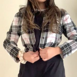 plaid cropped jacket